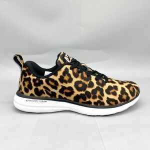 APL Womens 7.5 Iconic Pro W Sneakers Leopard Calf Hair Running Shoes Gym Trainer